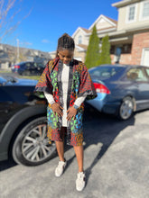 Load image into Gallery viewer, African Print Ankara Kimono One Size Dress - Kiekie Kimono (015)
