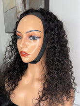 Load image into Gallery viewer, Water Wave Headband Wig 100% Human Hair Wig 180% Density Glueless Natural Black