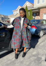 Load image into Gallery viewer, African Print Ankara Kimono One Size Dress - Kiekie Kimono (014)