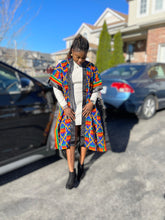 Load image into Gallery viewer, African Print Ankara Kimono One Size Dress - Kiekie Kimono 2.0 (007) 100% Cotton