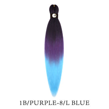 Load image into Gallery viewer, Hairnergy Braids Pre-Stretched 56'' Braiding Hair Extensions Ombre (color 1B/Purple-8/L-Blue)