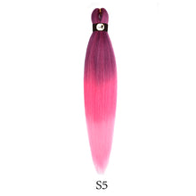Load image into Gallery viewer, Hairnergy Braids Pre-Stretched 56'' Braiding Hair Extensions Ombre (color S5)Purple/Red/Pink