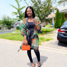 Load image into Gallery viewer, African Print Ankara Kimono One Size Dress - Kiekie Kimono (003)
