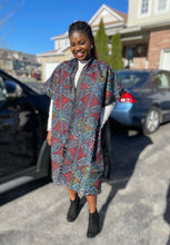 Load image into Gallery viewer, African Print Ankara Kimono One Size Dress - Kiekie Kimono (014)
