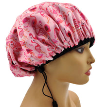 Load image into Gallery viewer, Flamingo Large Sleep Cap,  Lined Bonnet
