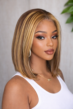 Load image into Gallery viewer, Color 27/30 Balayage Straight Bob Wig Free Parting 13x4 Lace Frontal Wig
