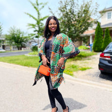 Load image into Gallery viewer, African Print Ankara Kimono One Size Dress - Kiekie Kimono (003)
