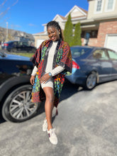 Load image into Gallery viewer, African Print Ankara Kimono One Size Dress - Kiekie Kimono (015)
