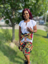 Load image into Gallery viewer, White Afrocentric Dress with Ankara Print
