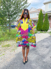 Load image into Gallery viewer, Tori Bubu Ankara Short Dress  03 - Yellow and MultiC
