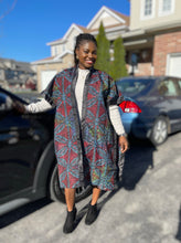 Load image into Gallery viewer, African Print Ankara Kimono One Size Dress - Kiekie Kimono (014)
