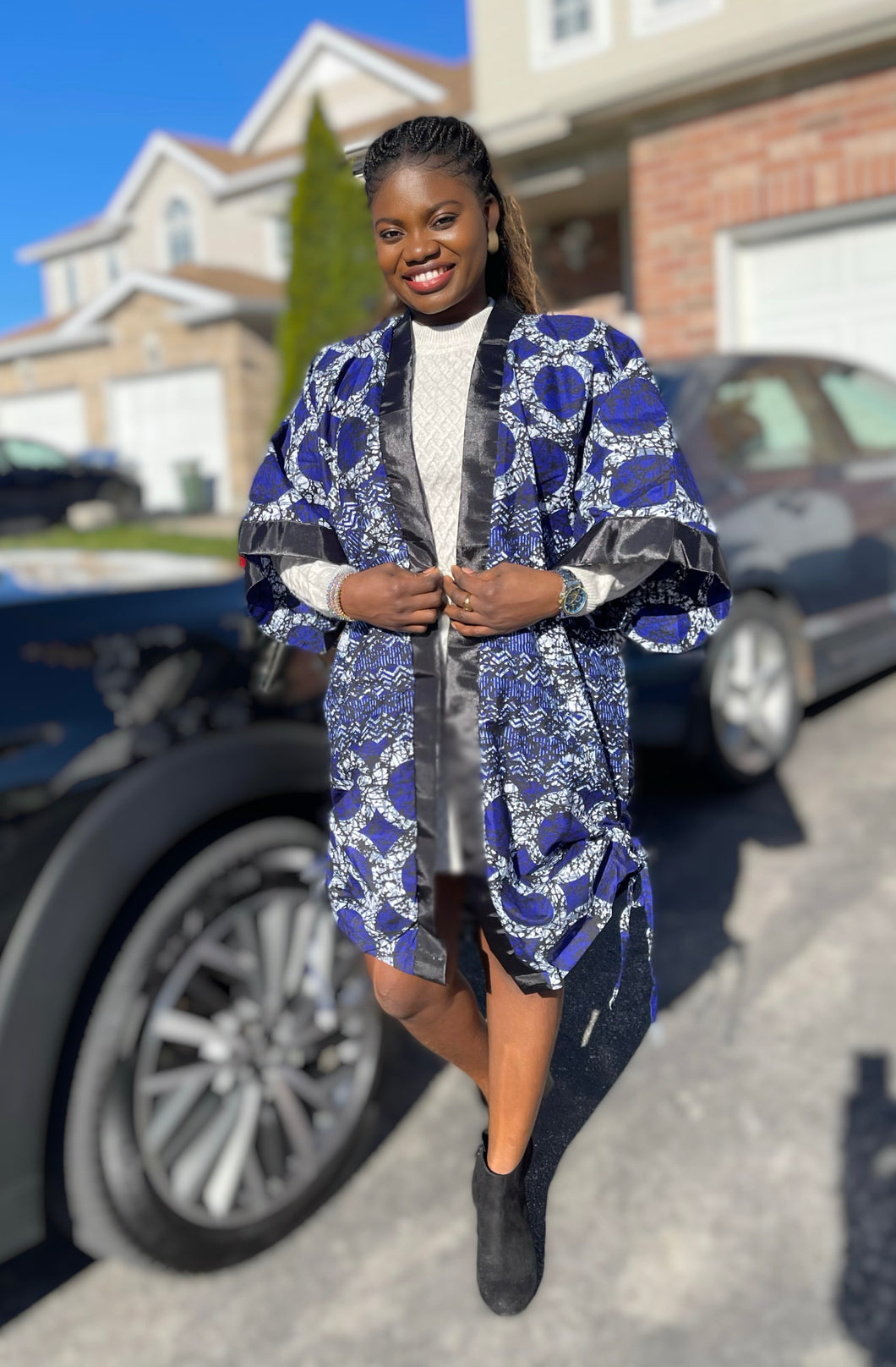 African Print Ankara Kimono One Size Dress - Kiekie Kimono (013)