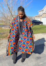Load image into Gallery viewer, African Print Ankara Kimono One Size Dress - Kiekie Kimono 2.0 (007) 100% Cotton
