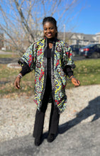 Load image into Gallery viewer, African Print Ankara Kimono One Size Dress - Kiekie Kimono (009)
