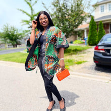 Load image into Gallery viewer, African Print Ankara Kimono One Size Dress - Kiekie Kimono (003)
