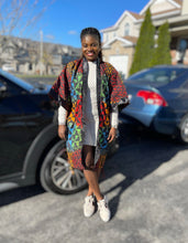 Load image into Gallery viewer, African Print Ankara Kimono One Size Dress - Kiekie Kimono (015)
