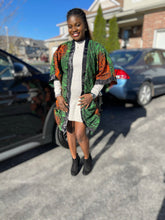 Load image into Gallery viewer, African Print Ankara Kimono One Size Dress - Kiekie Kimono (016)
