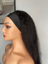 Load image into Gallery viewer, Kinky Straight Headband Wig 100% Human Hair Wig 180% Density Glueless Natural Black
