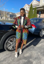 Load image into Gallery viewer, African Print Ankara Kimono One Size Dress - Kiekie Kimono (015)
