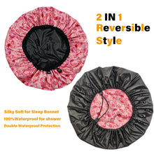 Load image into Gallery viewer, Flamingo Large Sleep Cap,  Lined Bonnet
