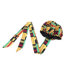 Load image into Gallery viewer, Kids Satin Hair Bonnet Sleep Cap with elastic and extra long tie band
