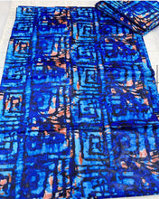 Load image into Gallery viewer, Adire brocade tie dye adire fabric sold by yard, kampala fabric for craft sewing 004
