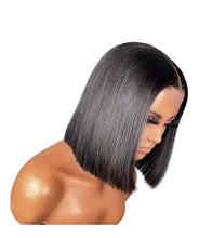 Load image into Gallery viewer, Natural Black Wear &amp; Go Glueless Straight Bob Wigs 180% Density 4×6 Hd Closure Wig Human Hair
