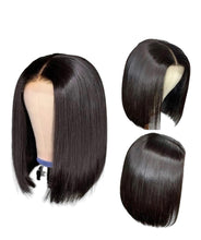 Load image into Gallery viewer, Natural Black Wear &amp; Go Glueless Straight Bob Wigs 180% Density 4×6 Hd Closure Wig Human Hair
