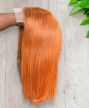Load image into Gallery viewer, 4x4 Beginner Friendly Ginger Straight Bob Transparent Lace Human Hair Wig180% Density
