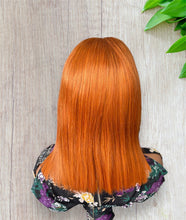 Load image into Gallery viewer, 4x4 Beginner Friendly Ginger Straight Bob Transparent Lace Human Hair Wig180% Density
