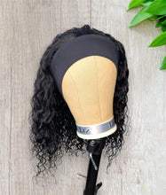 Load image into Gallery viewer, Water Wave Headband Wig 100% Human Hair Wig 180% Density Glueless Natural Black
