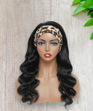 Load image into Gallery viewer, Body Wave Headband Wig 100% Human Hair Wig 180% Density Glueless Natural Black
