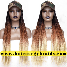 Load image into Gallery viewer, Braided Hat Wig | Summer Hat | Baseball Hat Braid Cap - Camo Baseball Hat | C15 Braids
