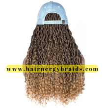 Load image into Gallery viewer, Braided Hat Wig | goddess Summer Hat | Baseball Hat Braid locs Cap - Blue Baseball Hat + 1/27 locs
