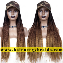 Load image into Gallery viewer, Braided Hat Wig | Summer Hat | Baseball Hat Braid Cap - Black Baseball Hat + C14 Braids
