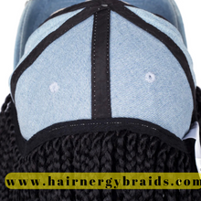 Load image into Gallery viewer, Braided Hat Wig | Summer Hat | Baseball Hat Braid Cap - Blue Baseball Hat + Pink mix Braids

