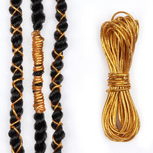 Load image into Gallery viewer, STRETCHY METALLIC CORD String Rope Yarn Braiding Hair Accessories Gold or Sliver
