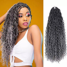 Load image into Gallery viewer, 5 packs River Locs Curly Goddess Locs Crochet Hair Extension- 14 inches
