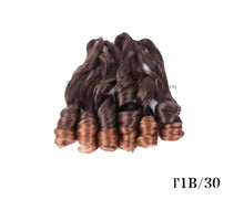 Load image into Gallery viewer, French curl silky extensions bundles loose wavy curls ombre synthetic braiding hair
