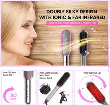 Load image into Gallery viewer, #1 Hair Straightener Brush, MiroPure Infrared Ionic Hair straightening Brush, Heating Comb. Model: 7056
