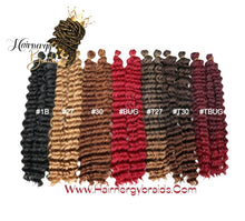 Load image into Gallery viewer, Deep Twist Crochet Braid Hair 22&quot; Synthetic Ombre Crochet Hair Extension deep wave
