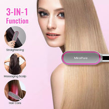 Load image into Gallery viewer, #1 Hair Straightener Brush, MiroPure Infrared Ionic Hair straightening Brush, Heating Comb. Model: 7056
