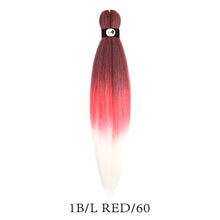 Load image into Gallery viewer, Hairnergy Braids Pre-Stretched 56'' Braiding Hair Extensions Ombre (color 1B/L-Red/60)
