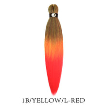 Load image into Gallery viewer, Hairnergy Braids Pre-Stretched 56'' Braiding Hair Extensions Ombre (color 1B/Yellow/L-Red)
