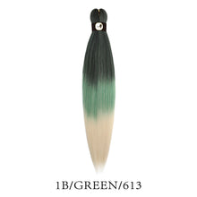 Load image into Gallery viewer, Hairnergy Braids Pre-Stretched 56'' Braiding Hair Extensions Ombre (color 1B/Green/613)
