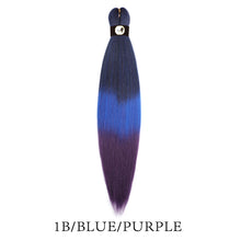Load image into Gallery viewer, Hairnergy Braids Pre-Stretched 56'' Braiding Hair Extensions Ombre (color 1B/Blue/Purple)
