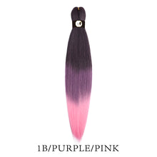Load image into Gallery viewer, Hairnergy Braids Pre-Stretched 56'' Braiding Hair Extensions Ombre (color 1B/Purple/Pink)
