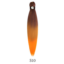 Load image into Gallery viewer, Hairnergy Braids Pre-Stretched 56'' Braiding Hair Extensions Ombre (color Purple-8/27/Orange)
