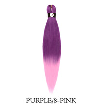 Load image into Gallery viewer, Hairnergy Braids Pre-Stretched 56'' Braiding Hair Extensions Ombre (color Purple-8/Pink)
