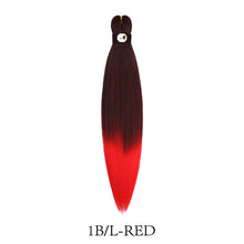 Load image into Gallery viewer, Hairnergy Braids Pre-Stretched 56'' Braiding Hair Extensions Ombre (color 1/L-Red)
